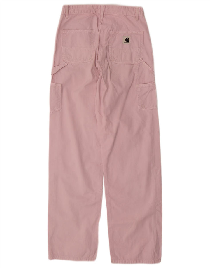 CARHARTT Damen Gerade Cargohose W25 L29 Rosa Baumwolle
