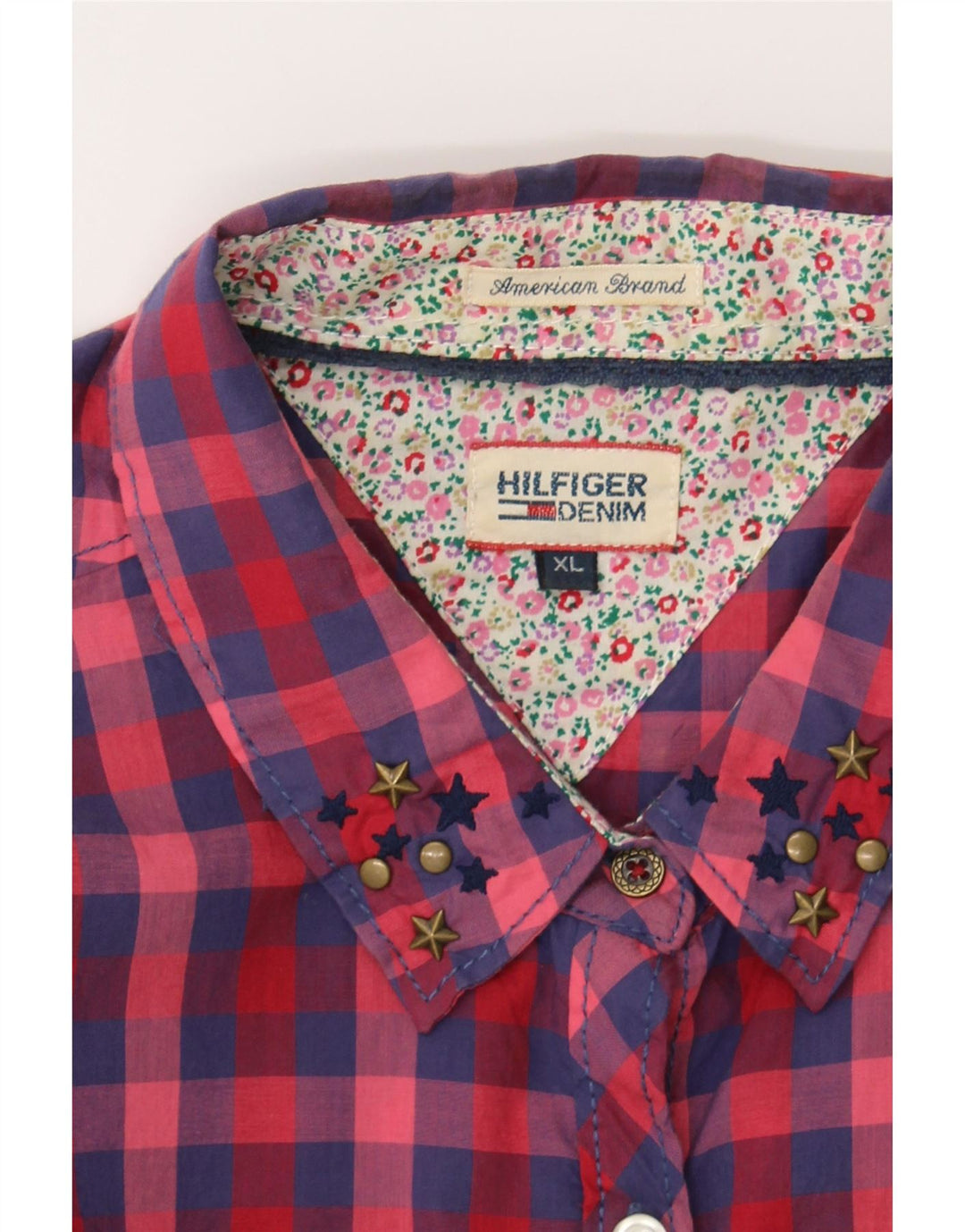 TOMMY HILFIGER Womens Shirt UK 18 XL Multicoloured Check Cotton Vintage Tommy Hilfiger and Second-Hand Tommy Hilfiger from Messina Hembry 