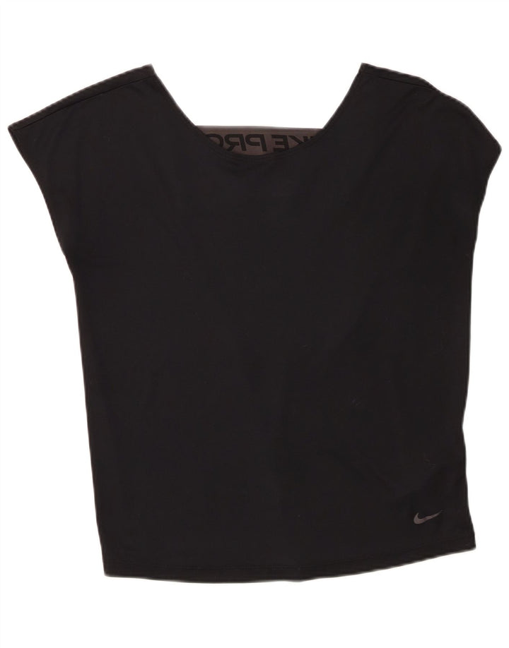 Nike Damen Dri Fit Übergroßes Grafik-Trägershirt UK 6 XS Schwarz Polyester