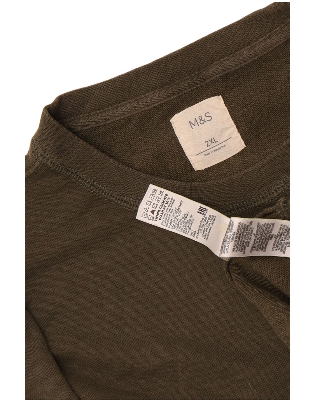 Marks & Spencer Herren Sweatshirt Pullover 2XL Khaki Baumwolle
