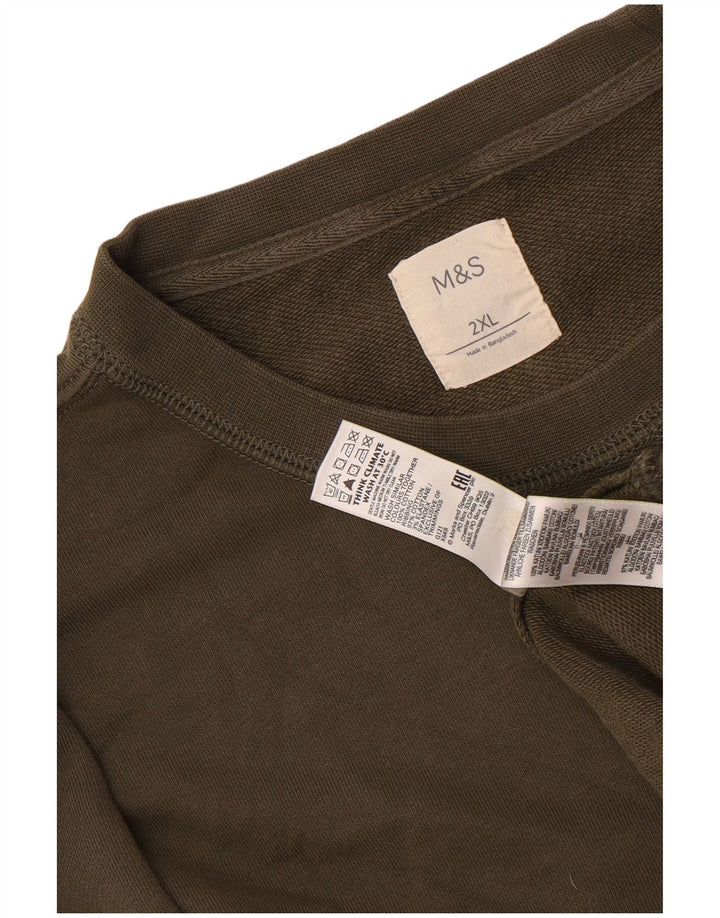 Marks & Spencer Herren Sweatshirt Pullover 2XL Khaki Baumwolle