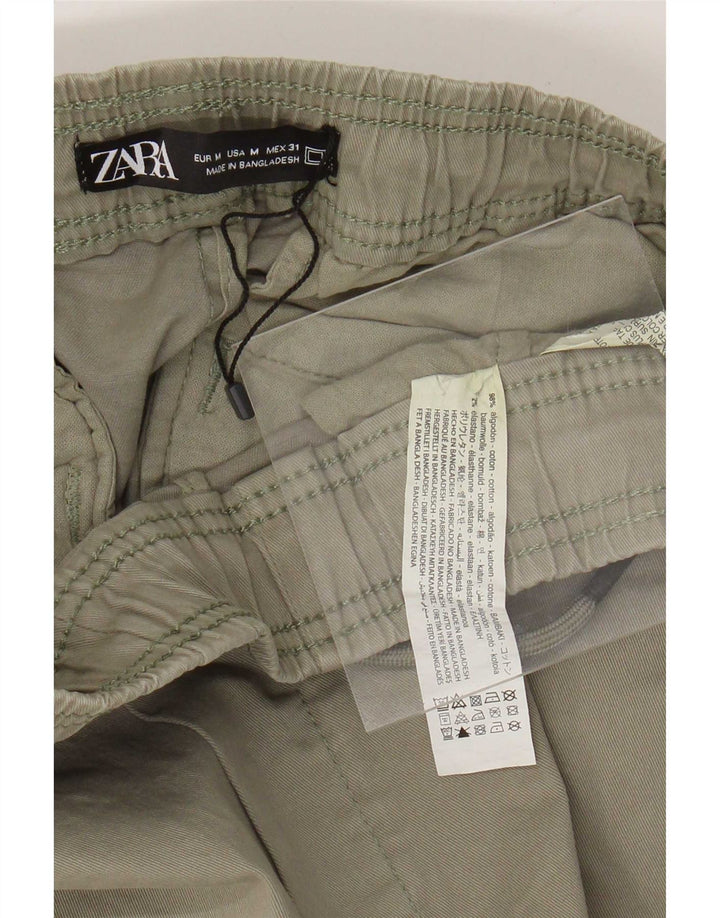Zara Herren Chinoshorts Medium W31 Khaki Baumwolle