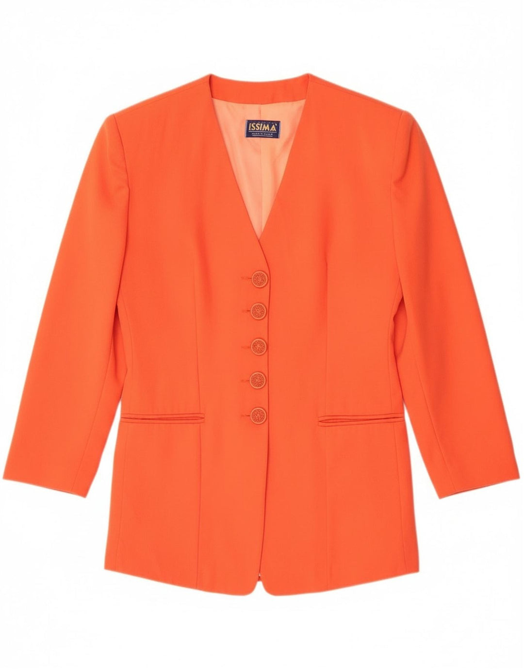 Issima Damen 5-Knopf-Blazerjacke UK 12 Mittelorange