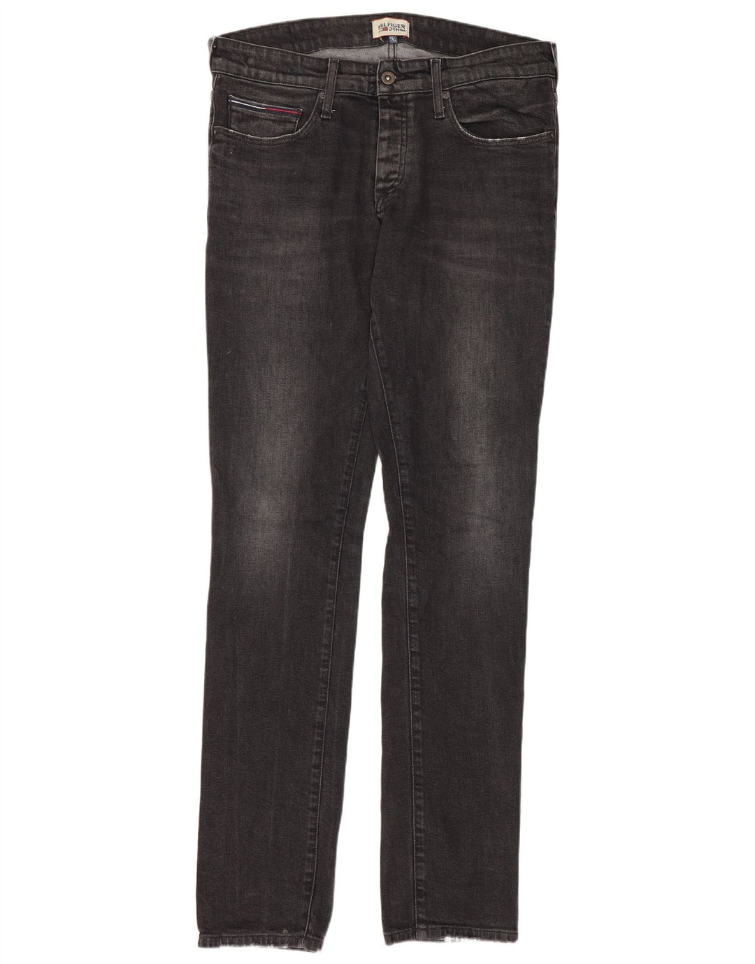 Tommy Hilfiger Herren Slim Jeans W33 L34 Graue Baumwolle