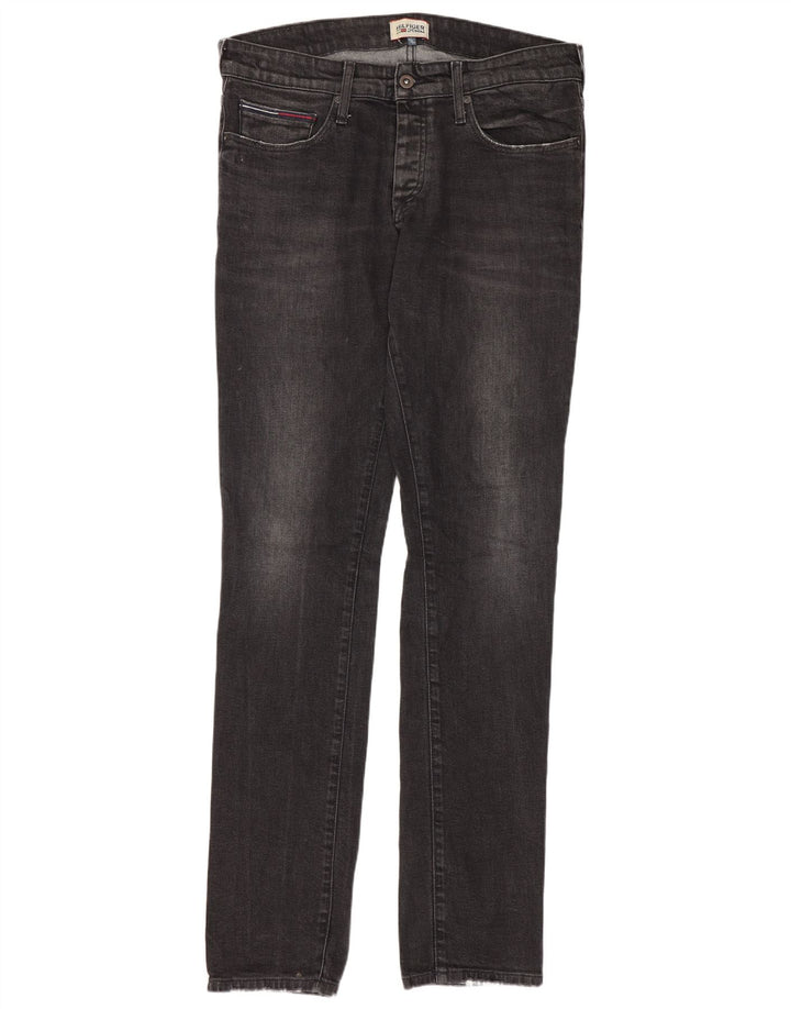 Tommy Hilfiger Herren Slim Jeans W33 L34 Graue Baumwolle