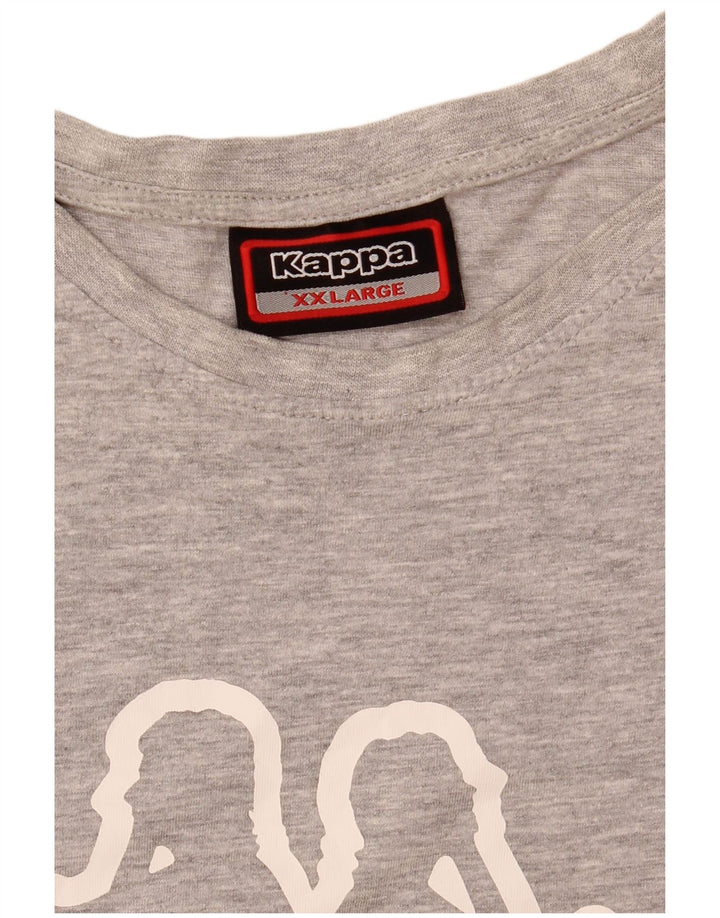 Kappa Herren Grafik T-Shirt Top 2XL Grau meliert
