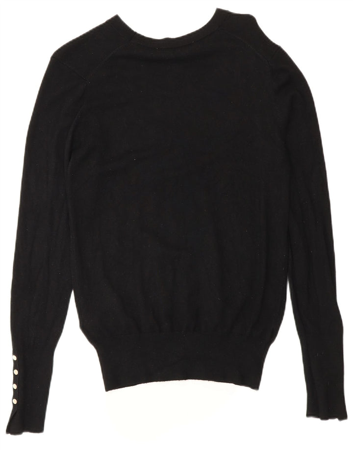 Zara Damen-Pullover mit U-Boot-Ausschnitt, Gr. 14, mittlere schwarze Viskose