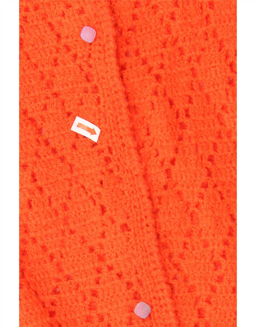 Vintage Damen Häkel-Cardigan-Pullover UK 14 Mittelorange