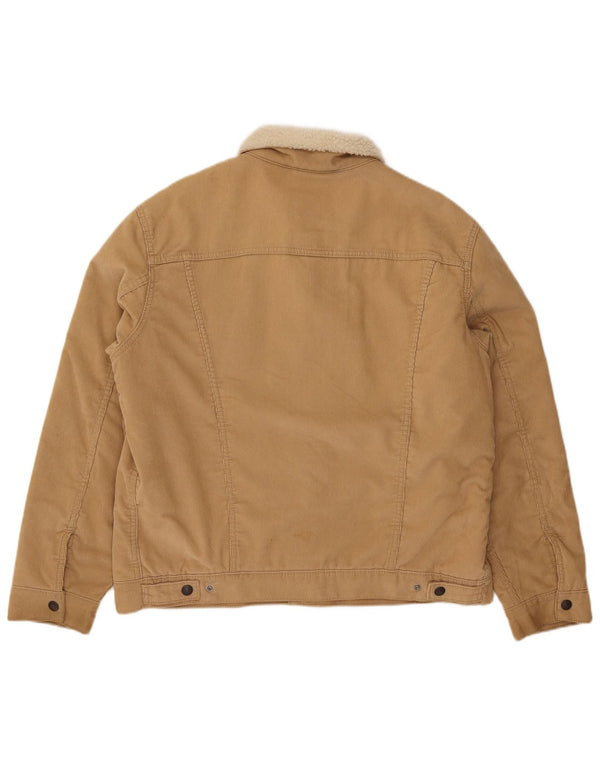Levi's Herren Sherpa Corduroy Jacke UK 40 Large Beige Baumwolle