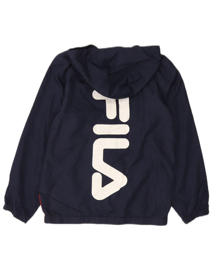 Fila Jungen-Trainingsanzugoberteil mit Grafik, 11–12 Jahre, Marineblau, Farbblock