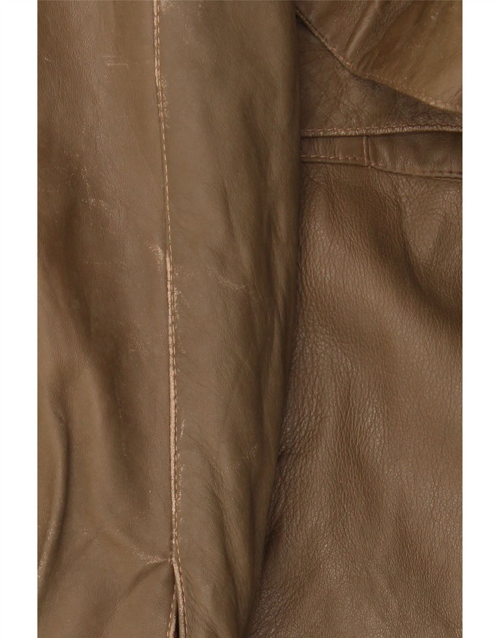 LIVERPOOL Herren Militärlederjacke IT 54 2XL Braunes Leder