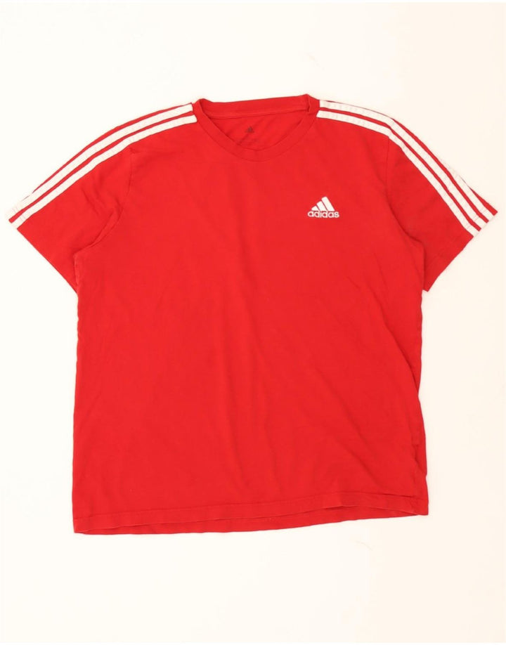 ADIDAS Mens T-Shirt Top Large Red Cotton Vintage Adidas and Second-Hand Adidas from Messina Hembry 