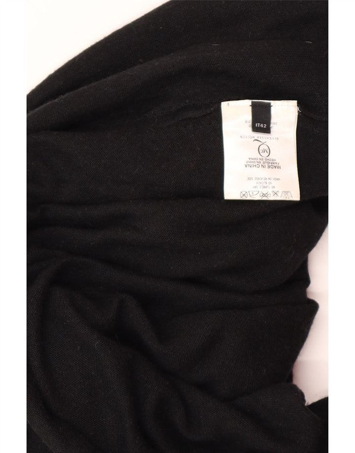 ALEXANDER MCQUEEN Damen Pulloverkleid IT 42 Medium Schwarz Viskose Designer
