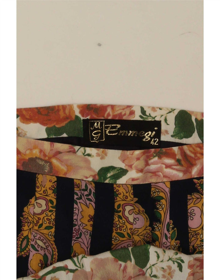 Emmegi Damen Faltenrock in A-Linie IT 42 Medium W26 Mehrfarbig Paisley
