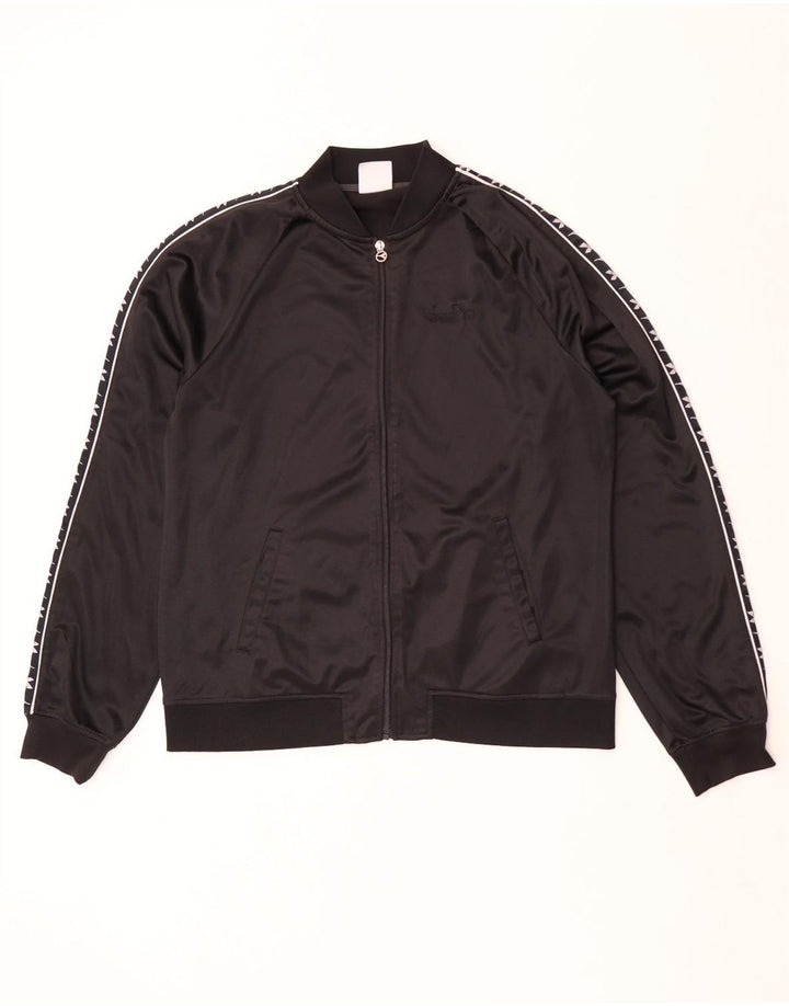 Diadora Herren-Trainingsanzugoberteil mit Grafik, XL, Schwarz, Polyester