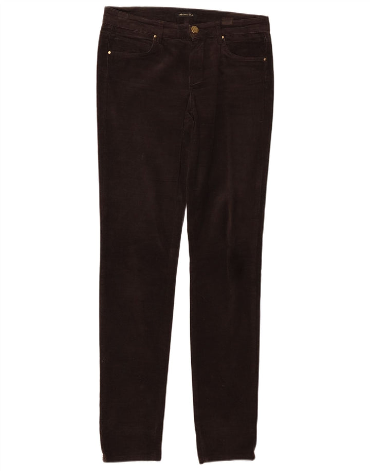 MASSIMO DUTTI Damen Samt-Freizeithose EU 34 2XS W24 L30 Braun