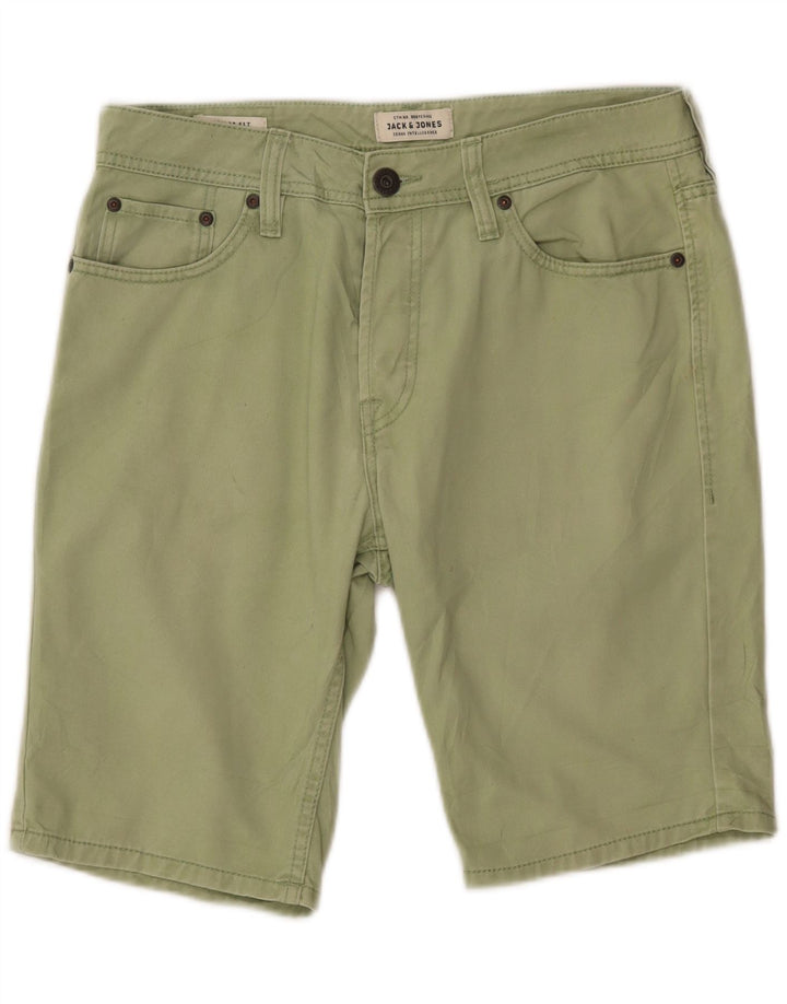 JACK & JONES Herren-Jeansshorts mit normaler Passform, W30, mittelgrüne Baumwolle