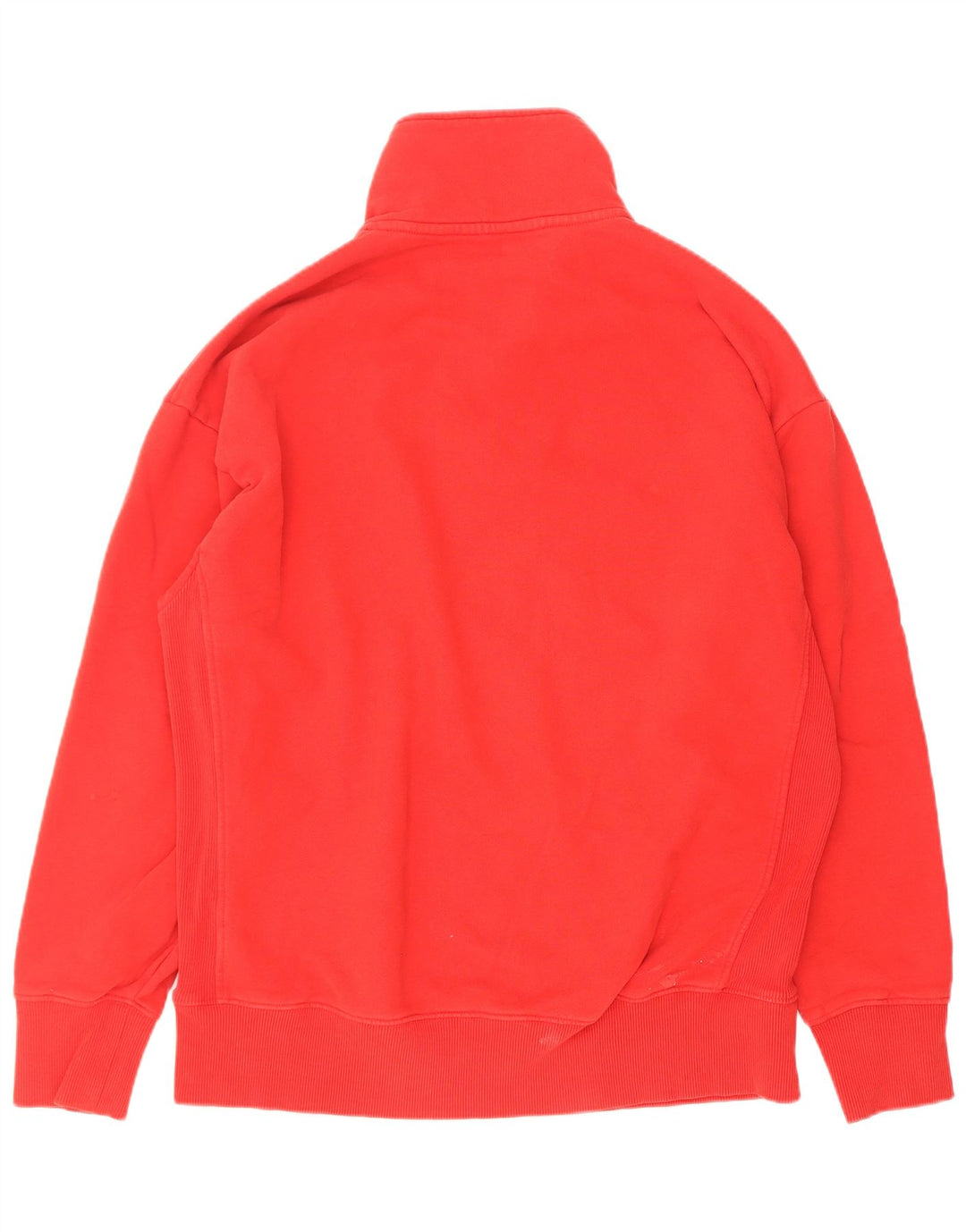 Superdry Herren-Sweatshirt mit Reißverschluss am Hals, Größe L, aus roter Baumwolle