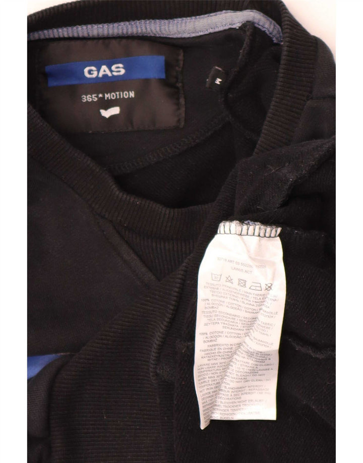 Gas Herren-Sweatshirt mit Grafik, mittelschwarz, Baumwolle