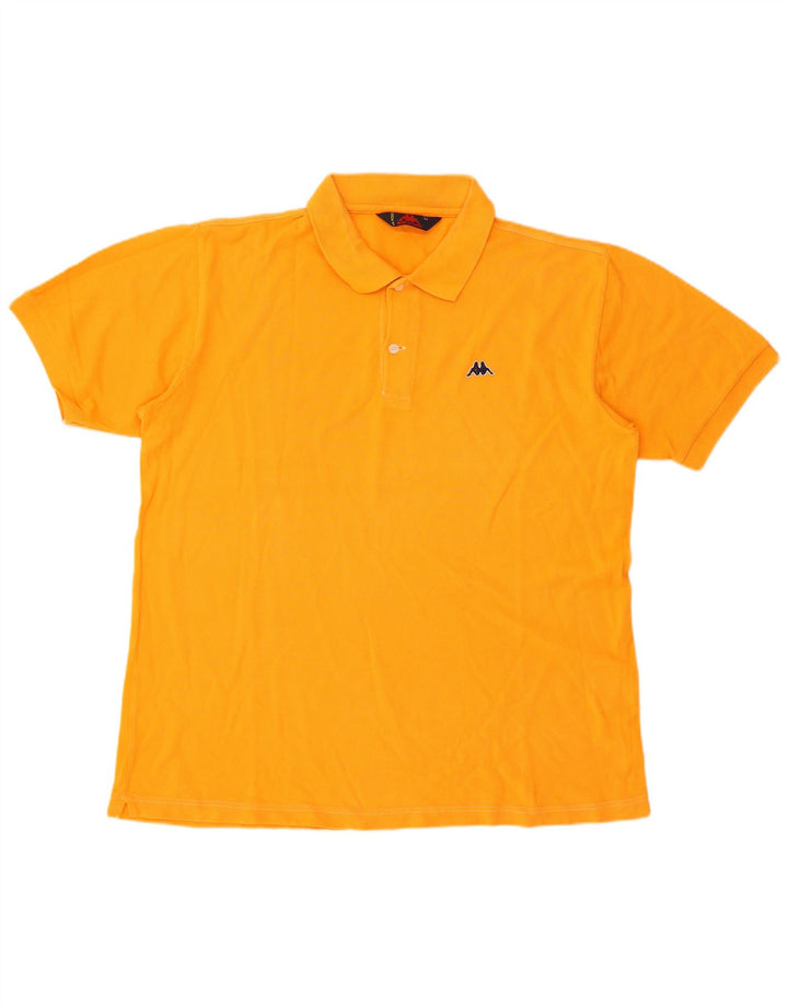 Kappa Herren-Poloshirt, kurzärmelig, normal, Größe L, Orange, Baumwolle