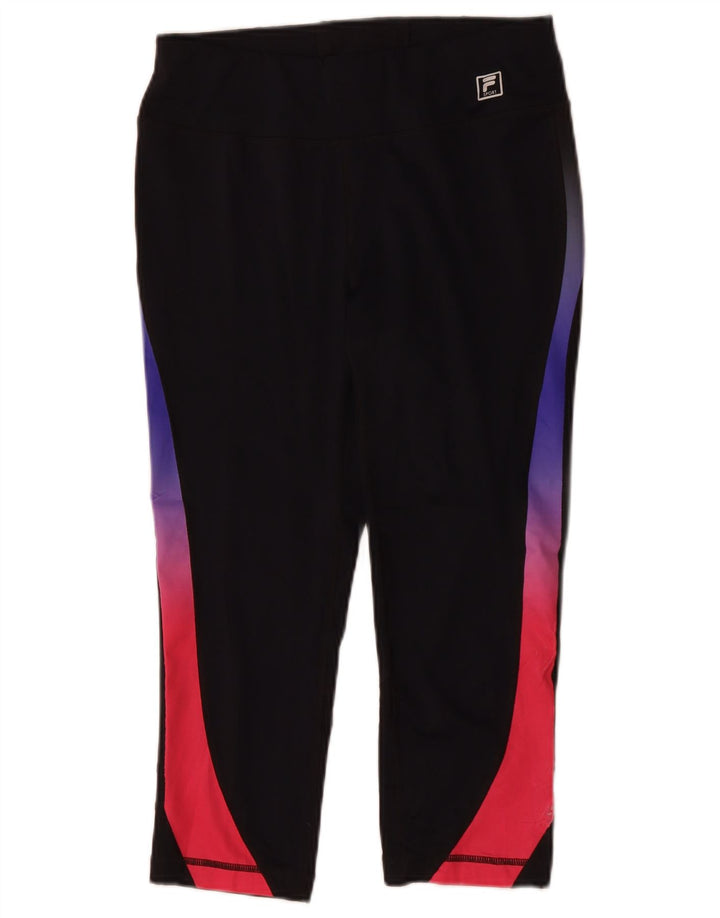 FILA Capri-Leggings für Damen, UK 14, mittleres Marineblau, Farbblock