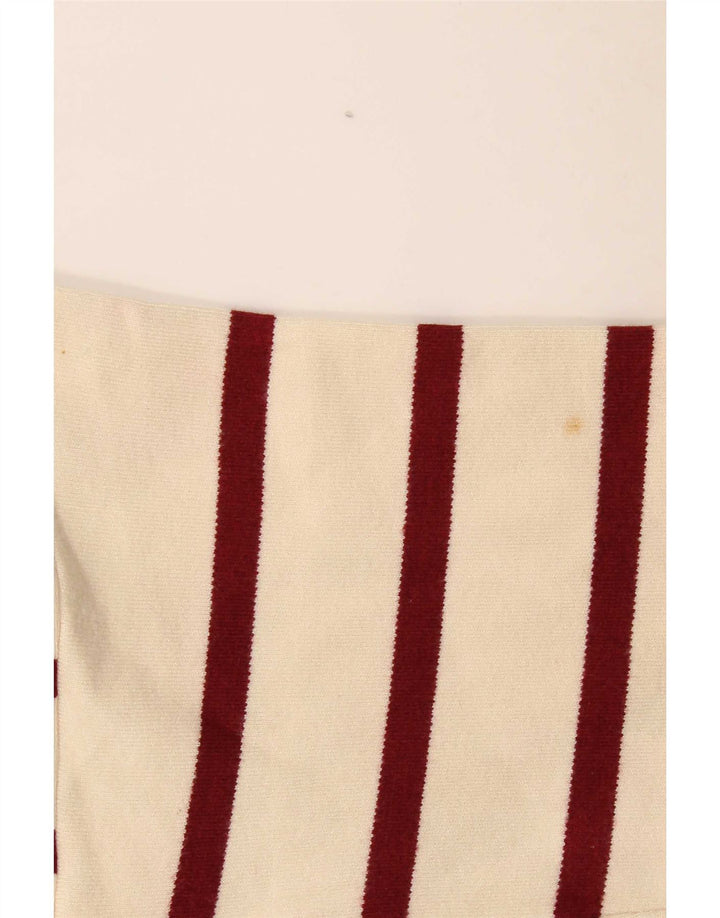 Langärmliges, übergroßes Poloshirt von Zara für Damen, UK 14, Mittel, gebrochenes Weiß, gestreift
