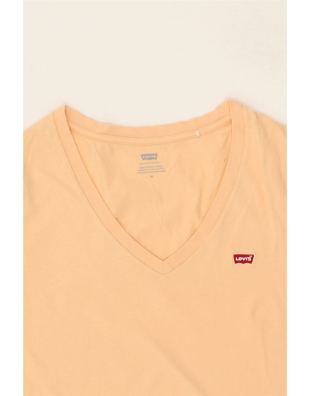 LEVI'S Womens T-Shirt Top UK 12 Medium Orange Cotton Vintage Levi's and Second-Hand Levi's from Messina Hembry 
