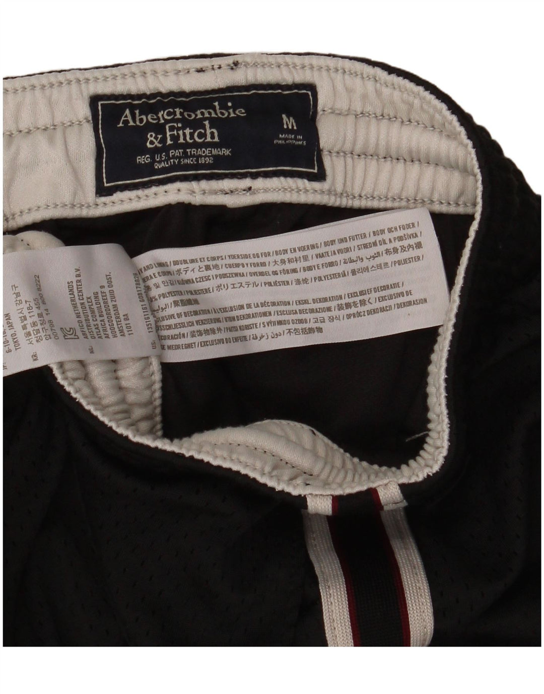 Abercrombie & Fitch Herren-Sportshorts mit Grafik, Mittelschwarzes Polyester