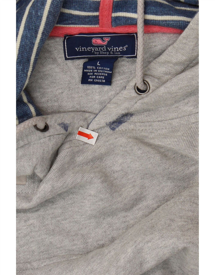 VINEYARD VINES Herren-Kapuzenpullover, groß, graue Baumwolle