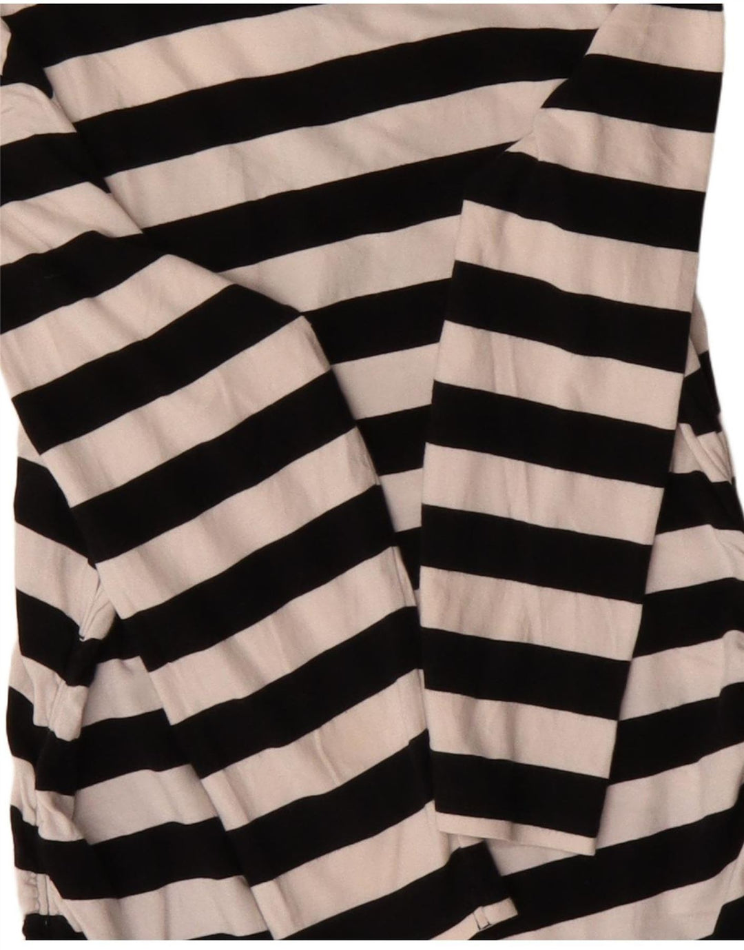 Michael Kors Damen-Top, 3/4-Ärmel, UK-Größe 12, mittelschwarz, gestreift, Baumwolle