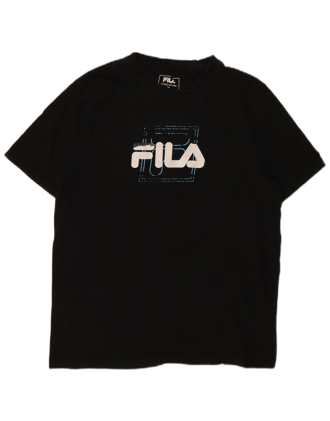 Fila Herren Grafik-T-Shirt-Oberteil aus mittelschwarzer Baumwolle