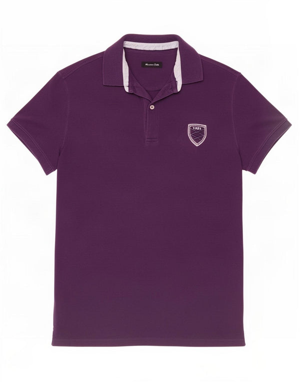 Massimo Dutti Herren-Poloshirt aus mittelvioletter Baumwolle