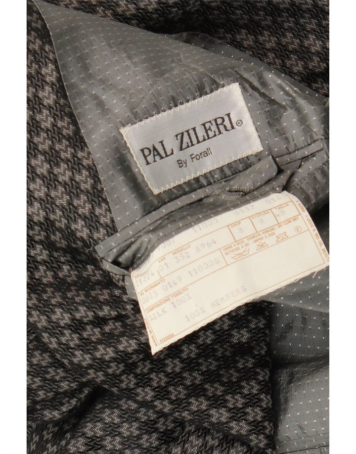 Pal Zileri Herren Zweireihiger Blazer IT 48 Mittelgrau Geometrisch