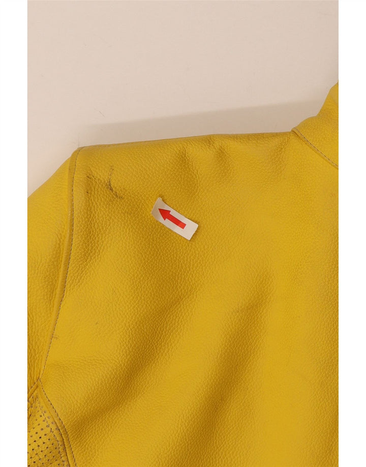 Corner Damen Crop Leder Racer Jacke IT 44 Mittelgelbes Leder