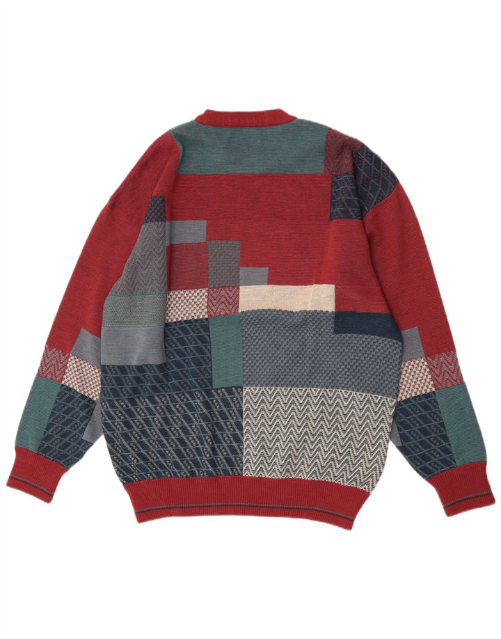 Pierre Sangan Herren-Pullover mit Rundhalsausschnitt, XL, mehrfarbig, Farbblock