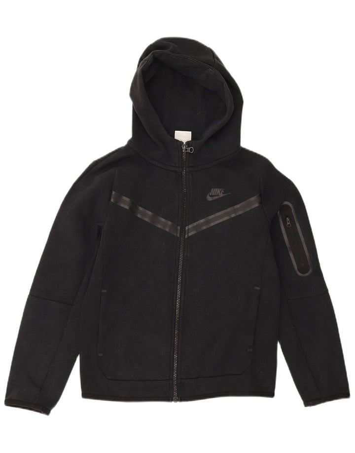 Nike Jungen-Kapuzenpullover mit Reißverschluss, 10–11 Jahre, mittlere schwarze Baumwolle