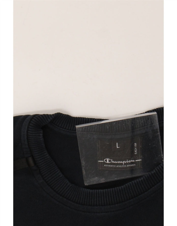 CHAMPION Damen Easy Fit T-Shirt Top UK 14 Large Marineblau