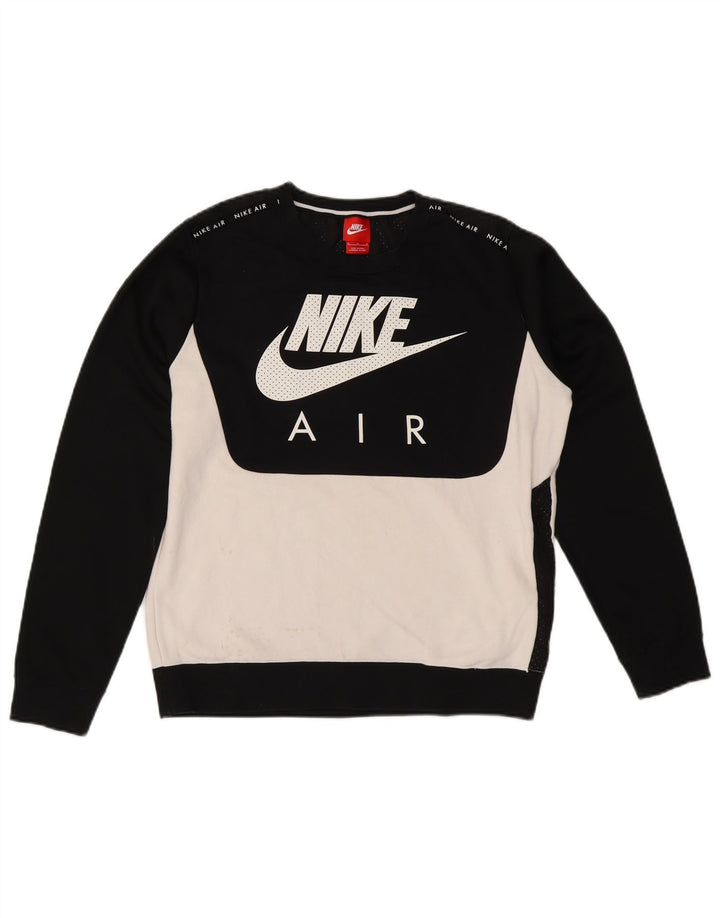 Nike Herren-Sweatshirt mit Grafik, mittelgroß, Schwarz, Colourblock-Baumwolle