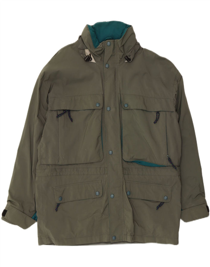 L.L.Bean Herren-Utility-Jacke mit Kapuze, UK 40, Größe L, Khaki, Nylon