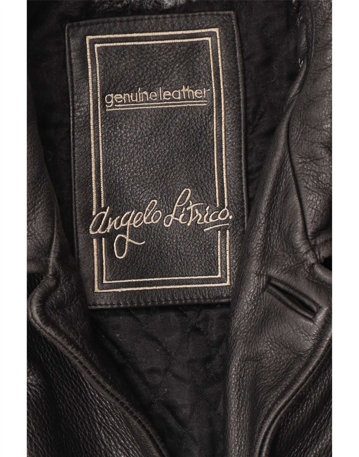 Angelo Litrico Herren Lederjacke XL Schwarz Klassisch