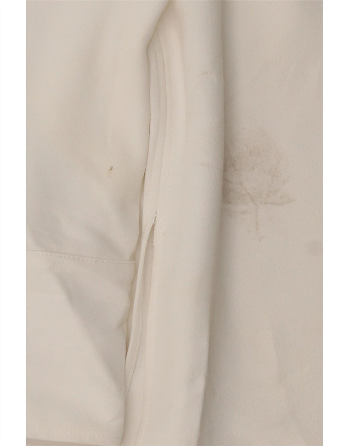 Zara Damen Langarm-Blusenoberteil UK 16 Large Weiß