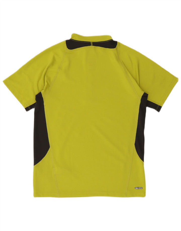 THE NORTH FACE Herren-T-Shirt mit Reißverschluss am Hals, klein, grün, Farbblock-Polyester