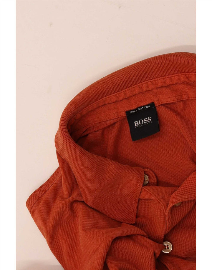 Hugo Boss Herren Langarm-Poloshirt Small Orange