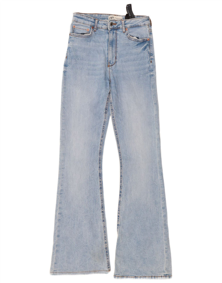 Zara Damen Schlagjeans EU 38 Small W28 L33 Blaue Baumwolle