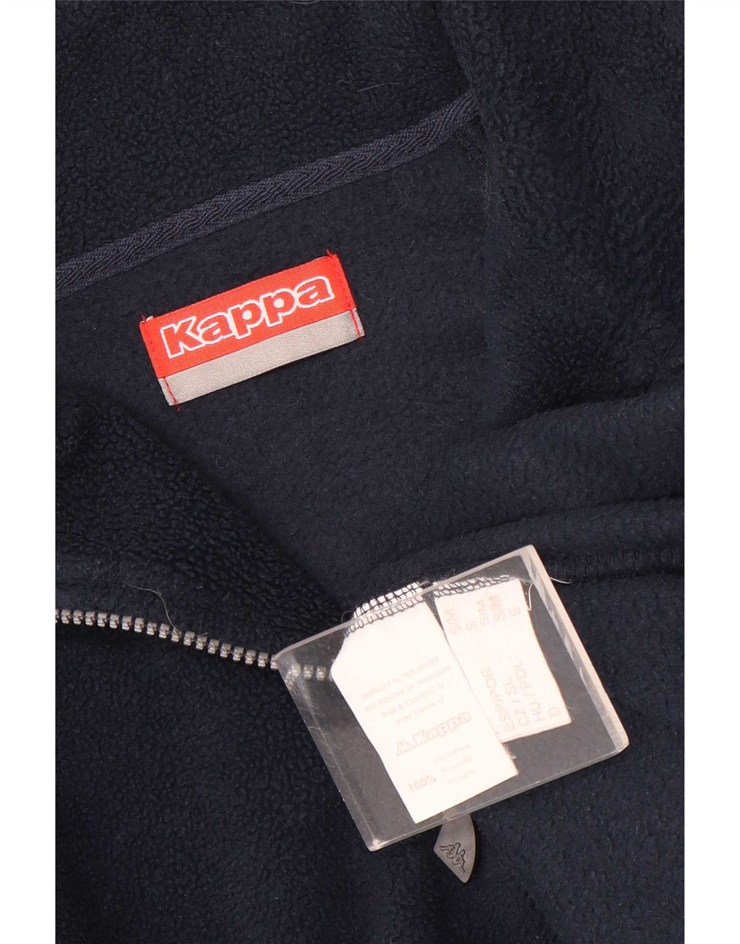 Kappa Herren-Fleecepullover mit Reißverschluss, Größe S, Marineblau, Polyester