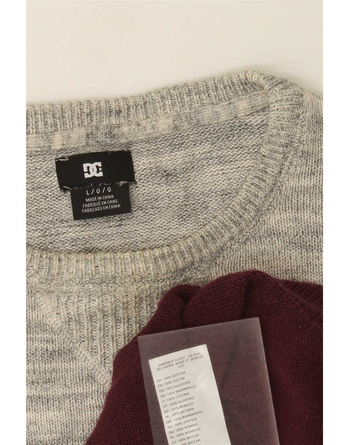 DC Herren-Pullover mit Rundhalsausschnitt, groß, blaue Farbblock-Baumwolle