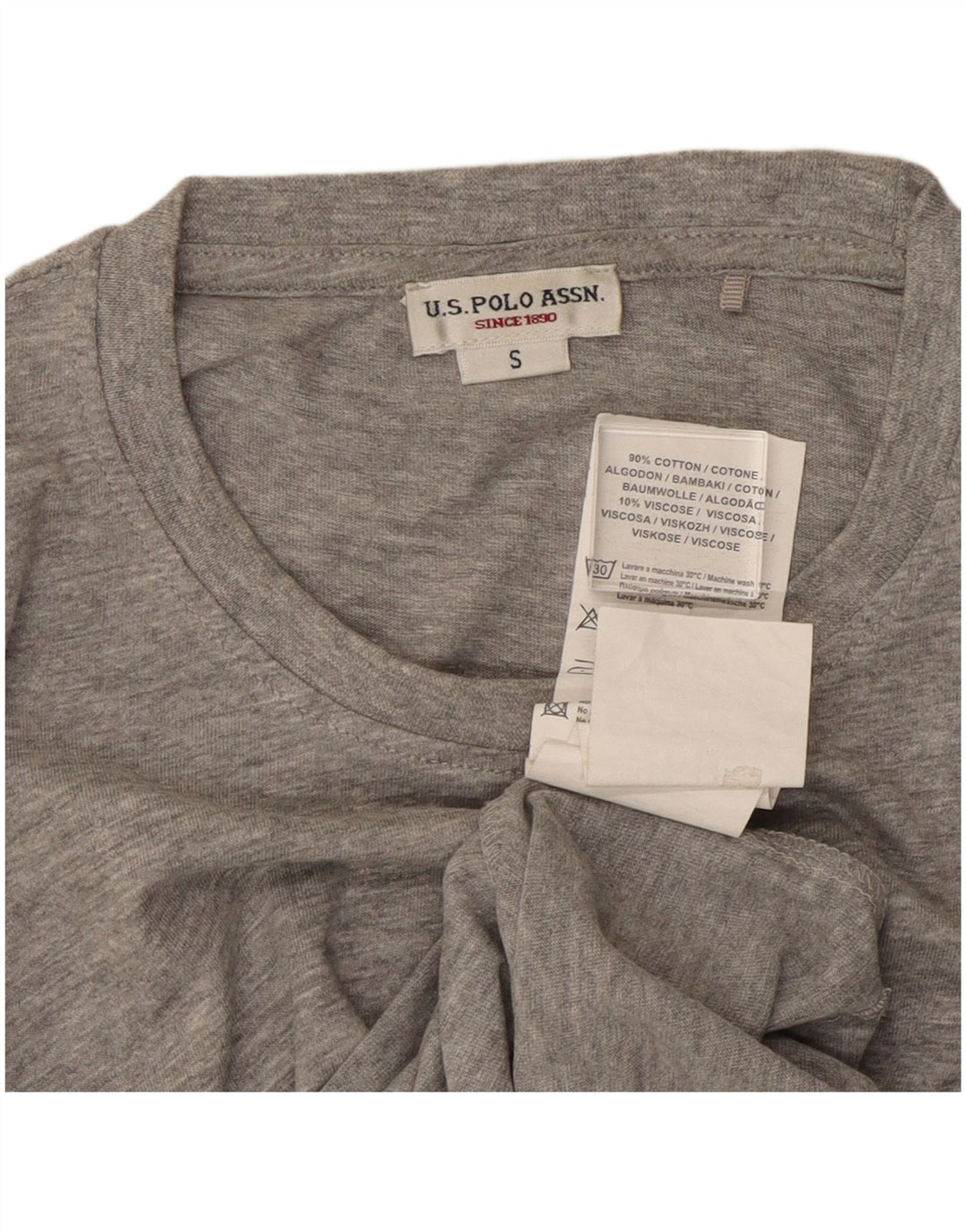 U.S. Polo Assn. Herren-T-Shirt-Oberteil, Größe S, Grau, Baumwolle