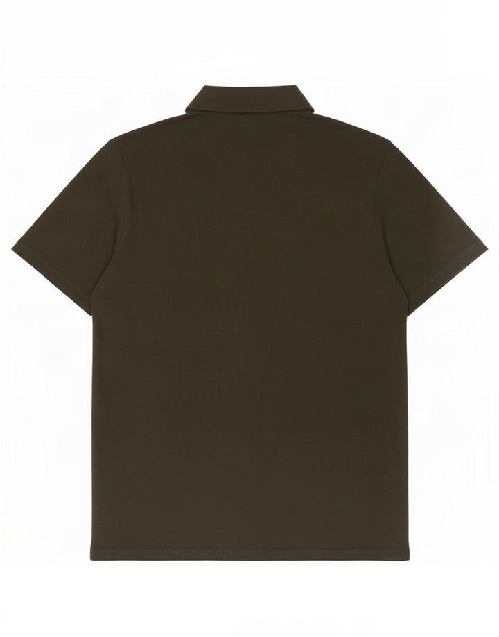 All Saints Herren-Poloshirt, groß, Khaki, Baumwolle