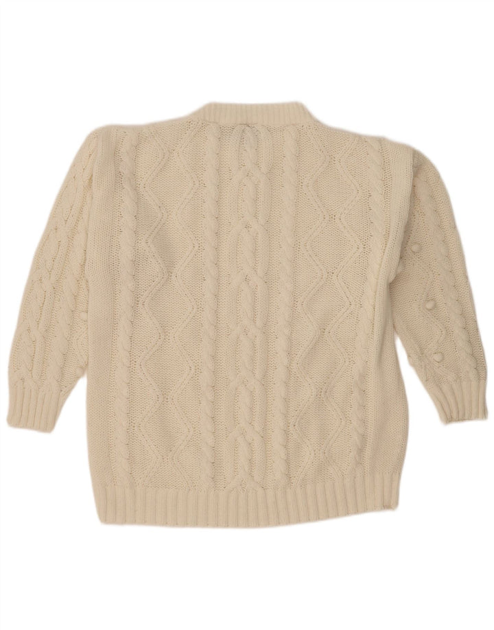 New Fast Damen-Pullover in Übergröße mit Rundhalsausschnitt, EU 40/42, Mittelweiß