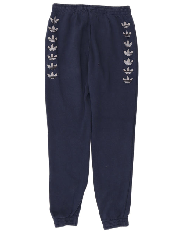 Adidas Herren-Trainingshose mit Grafik, mittelgroß, marineblau, Baumwolle
